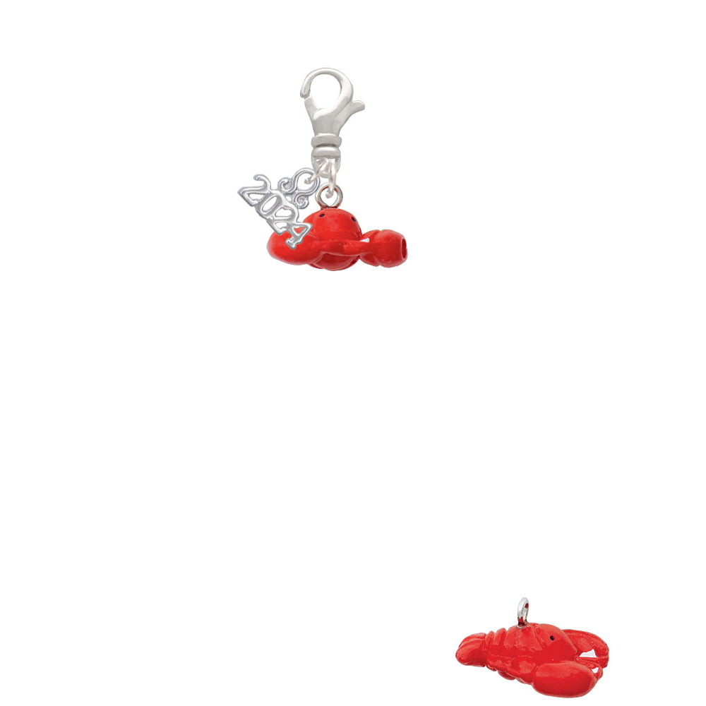 Delight Jewelry Resin Puffy Red Lobster Clip on Charm with Year 2024 Image 2