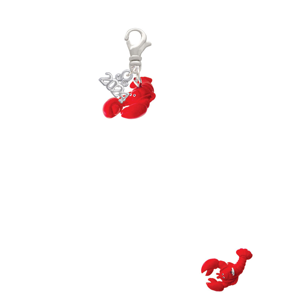 Delight Jewelry Resin Curved Red Lobster Clip on Charm with Year 2024 Image 2