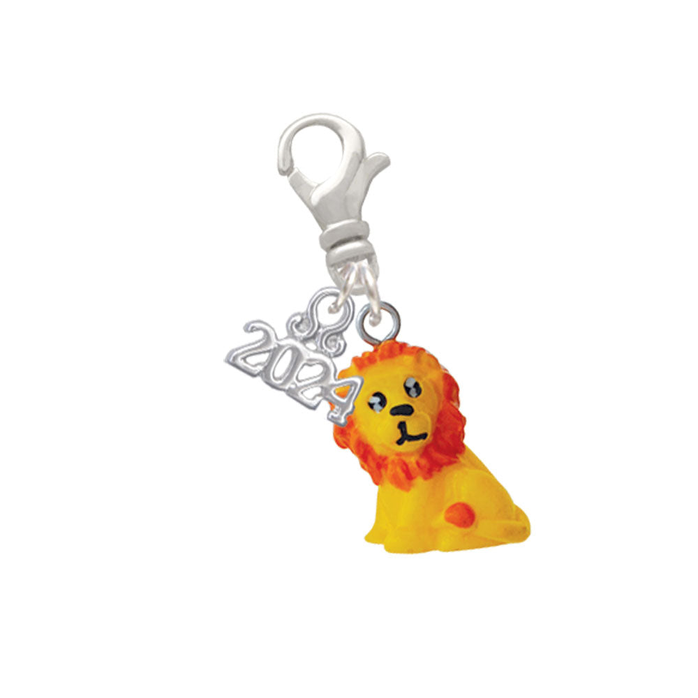 Delight Jewelry Resin Yellow Lion Clip on Charm with Year 2024 Image 1