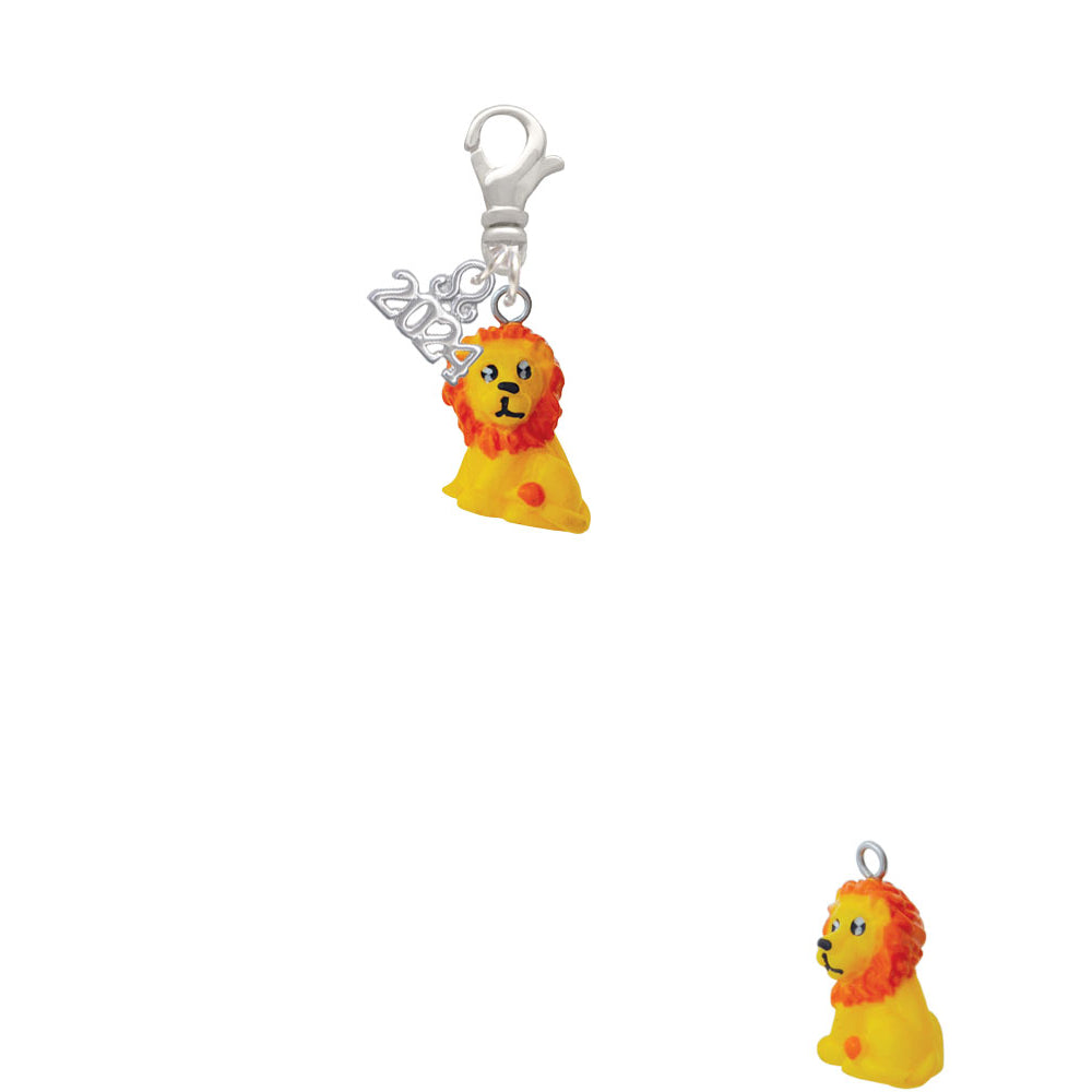 Delight Jewelry Resin Yellow Lion Clip on Charm with Year 2024 Image 2