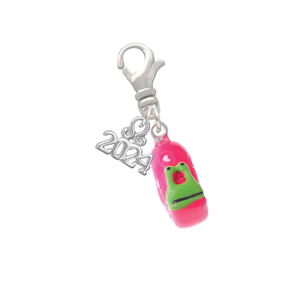 Delight Jewelry Resin Hot Pink Love Snail Clip on Charm with Year 2024 Image 1