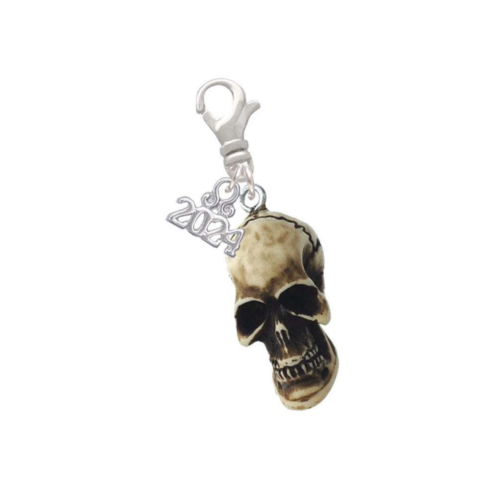 Delight Jewelry Resin Skull Clip on Charm with Year 2024 Image 1