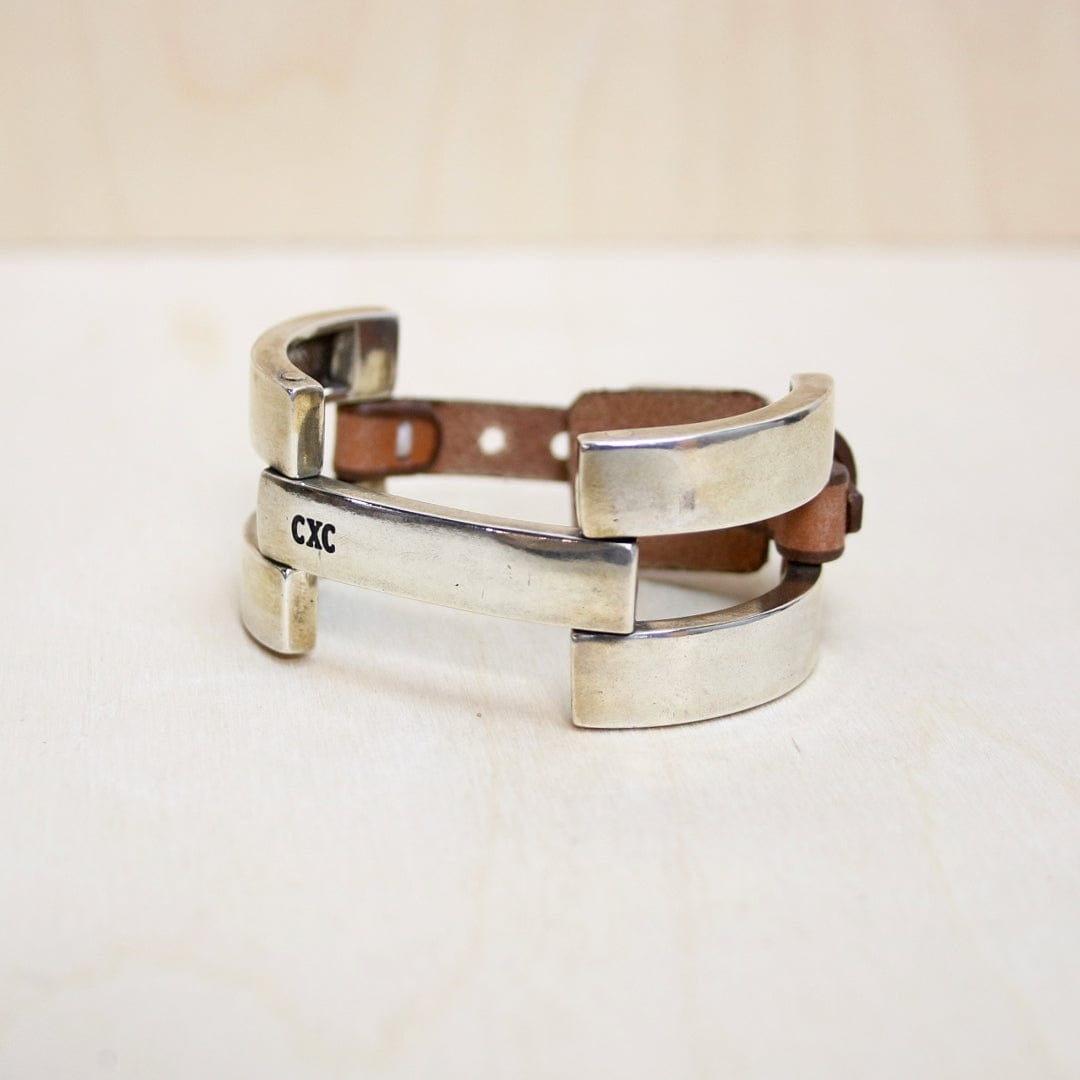 Camel Leather Double Hinge Bracelet Image 1