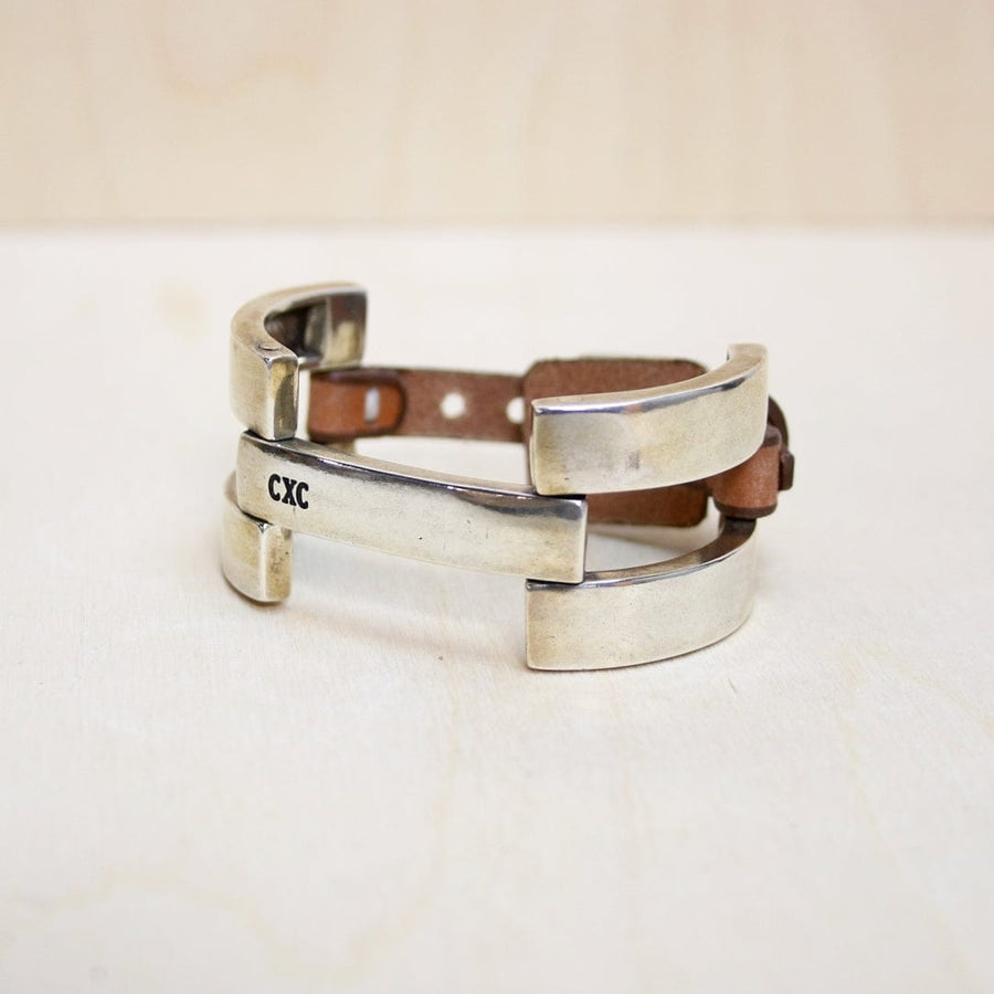 Camel Leather Double Hinge Bracelet Image 1