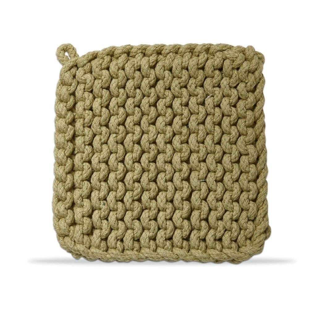 Crochet Trivet Lettuce Green Image 1