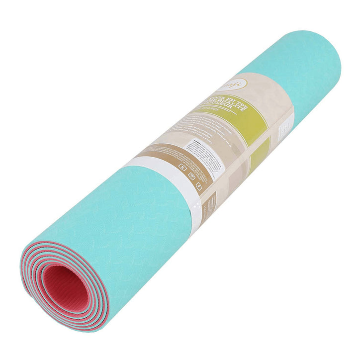 2-Tone TPE Eco-Friendly Yoga Mat 24x68 Non-Slip Lightweight Travel Friendly Image 11