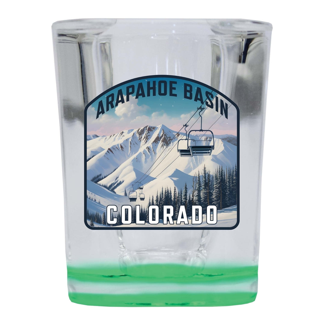 Arapahoe Basin Design B Souvenir 2 Ounce Shot Glass Square Image 1