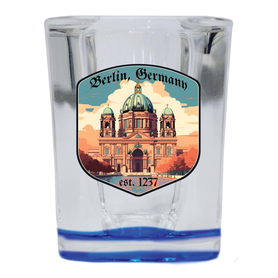 Berlin Germany Design B Souvenir 2 Ounce Shot Glass Square Image 1