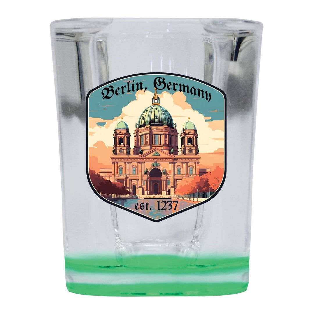 Berlin Germany Design B Souvenir 2 Ounce Shot Glass Square Image 1