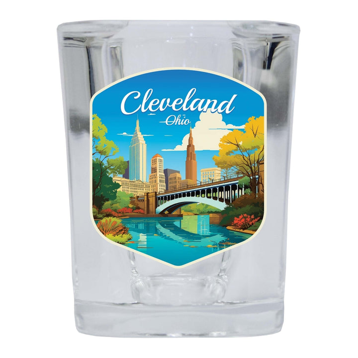 Cleveland Ohio Design B Souvenir 2 Ounce Shot Glass Square Image 1