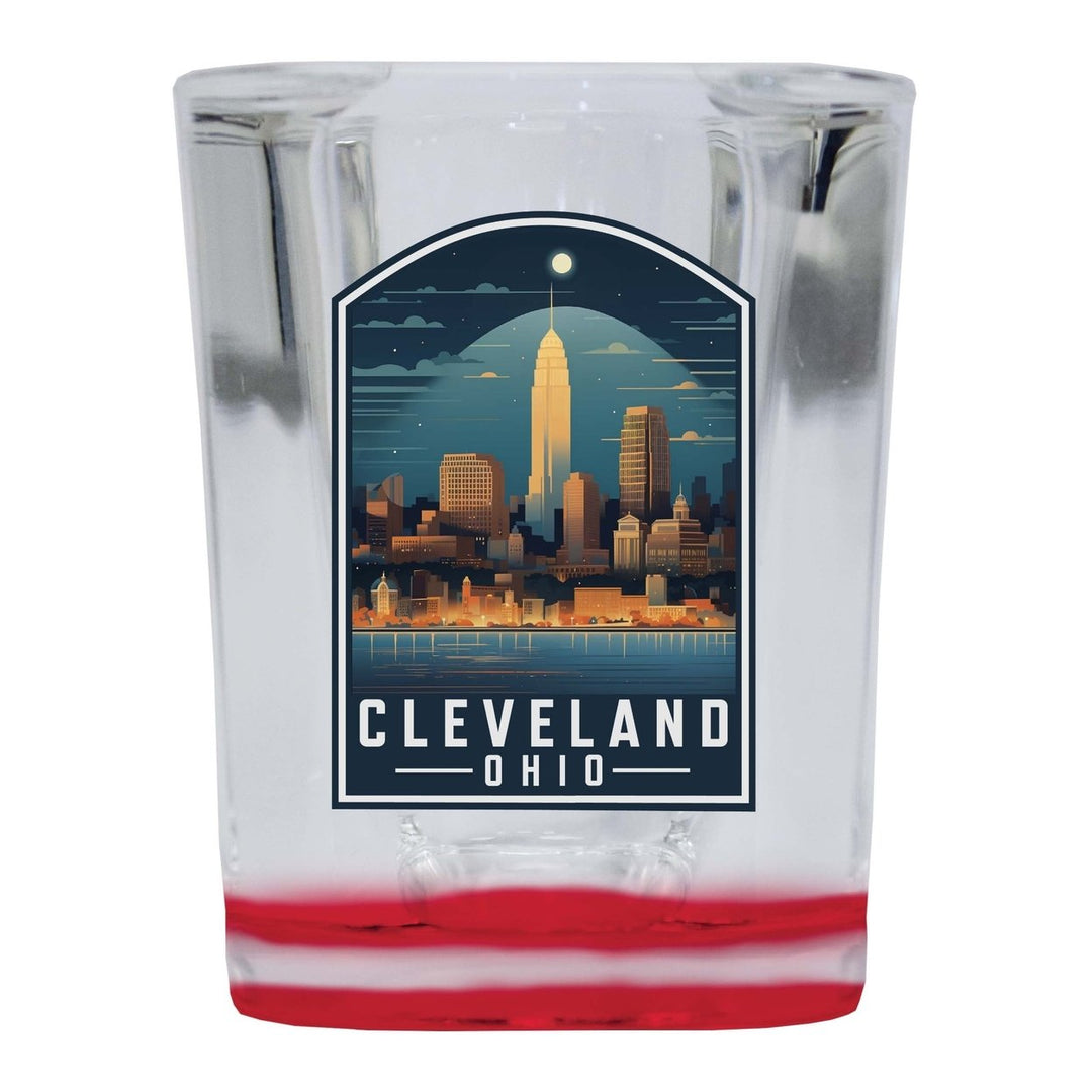 Cleveland Ohio Design A Souvenir 2 Ounce Shot Glass Square Image 3