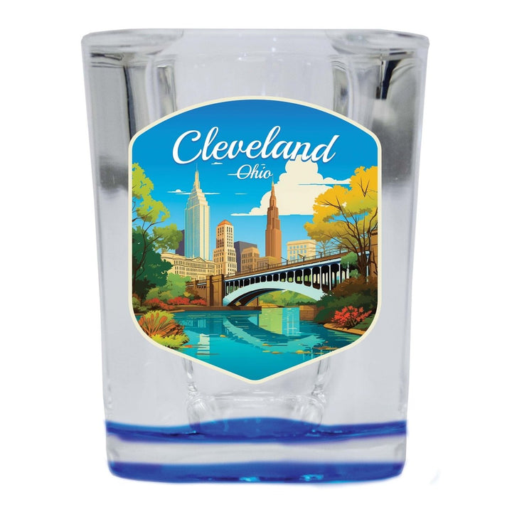 Cleveland Ohio Design B Souvenir 2 Ounce Shot Glass Square Image 2