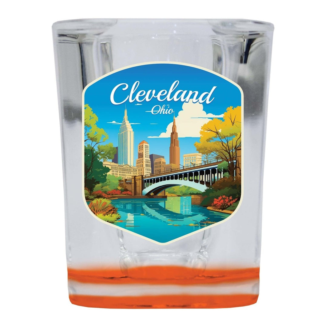 Cleveland Ohio Design B Souvenir 2 Ounce Shot Glass Square Image 3