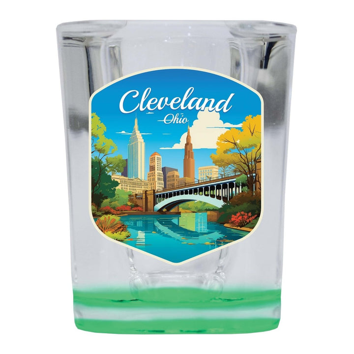 Cleveland Ohio Design B Souvenir 2 Ounce Shot Glass Square Image 4