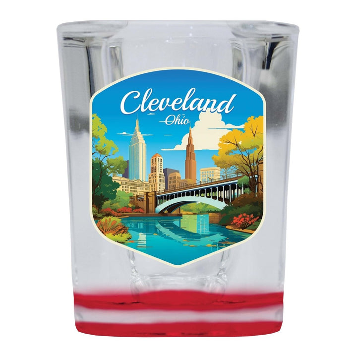 Cleveland Ohio Design B Souvenir 2 Ounce Shot Glass Square Image 4