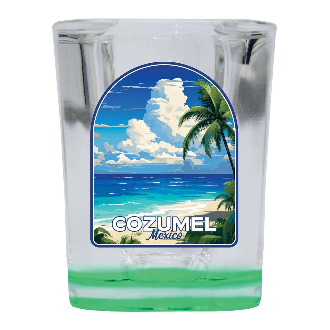 Cozumel Mexico Design C Souvenir 2 Ounce Shot Glass Square Image 3