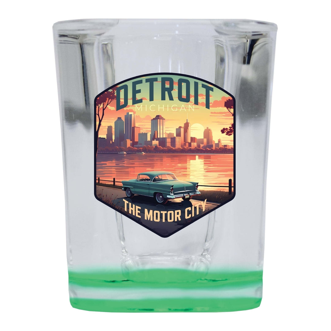 Detroit Michigan Design A Souvenir 2 Ounce Shot Glass Square Image 1