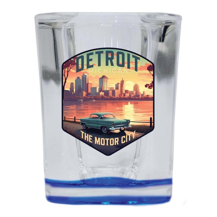 Detroit Michigan Design A Souvenir 2 Ounce Shot Glass Square Image 3