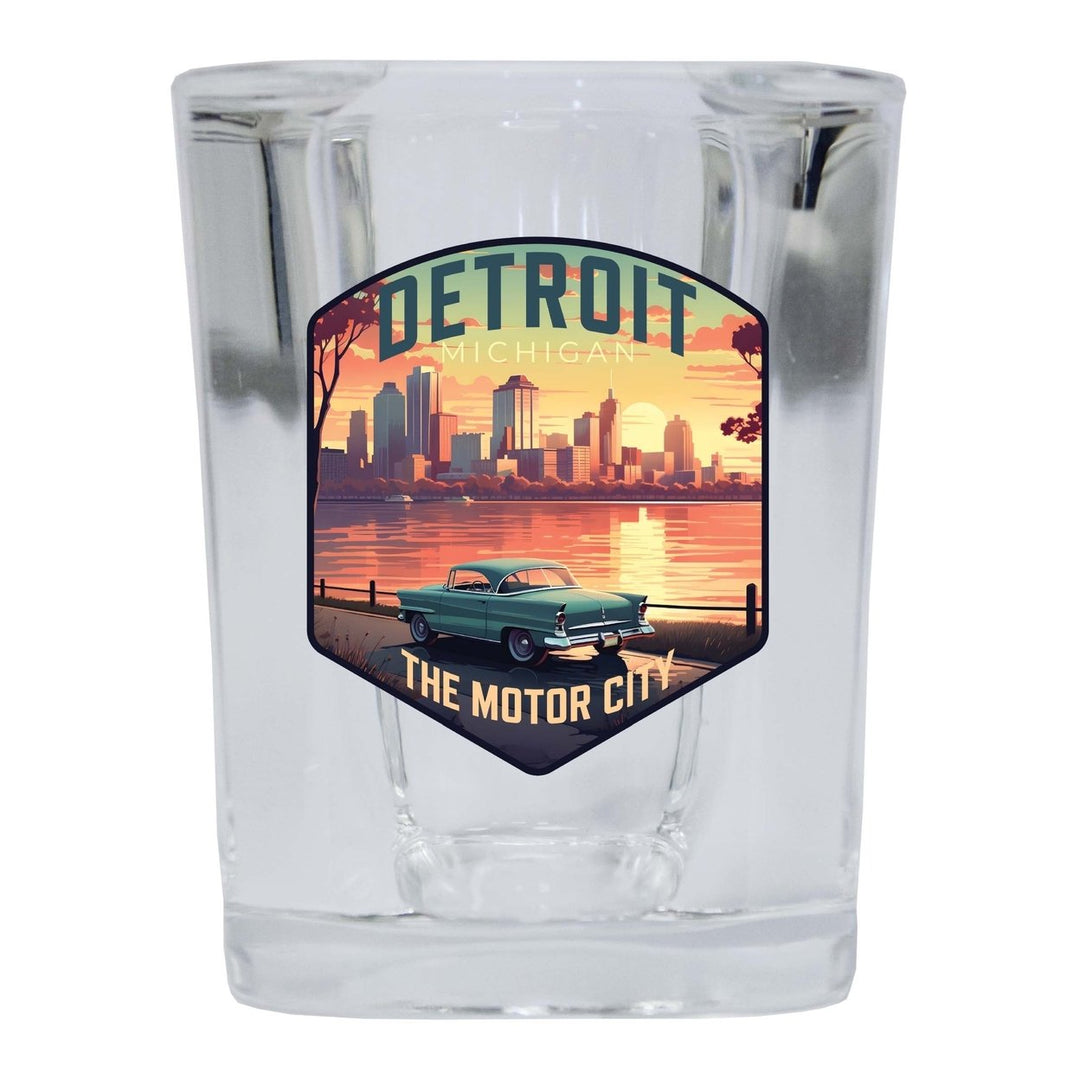 Detroit Michigan Design A Souvenir 2 Ounce Shot Glass Square Image 4