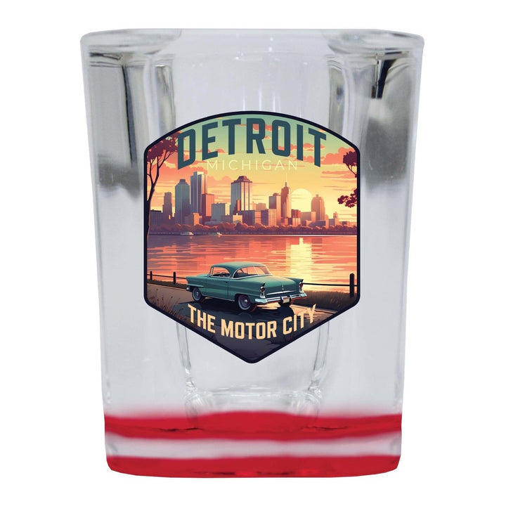 Detroit Michigan Design A Souvenir 2 Ounce Shot Glass Square Image 4