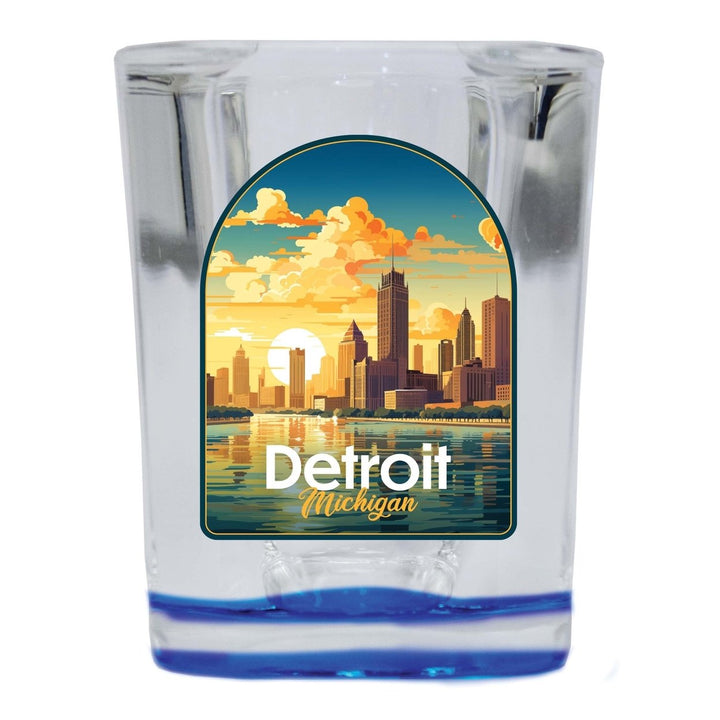 Detroit Michigan Design B Souvenir 2 Ounce Shot Glass Square Image 4