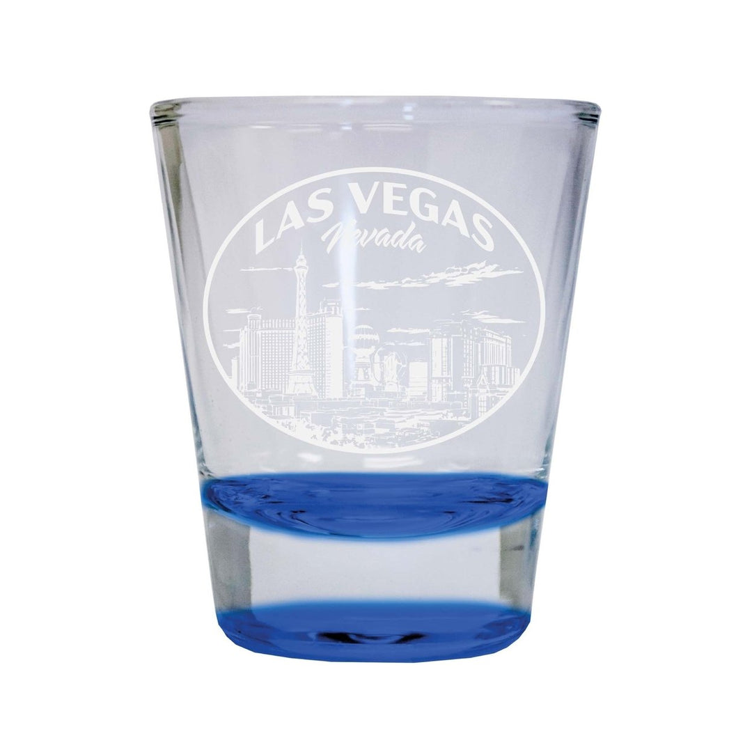 Las Vegas Nevada Souvenir 2 Ounce Engraved Shot Glass Round Image 4