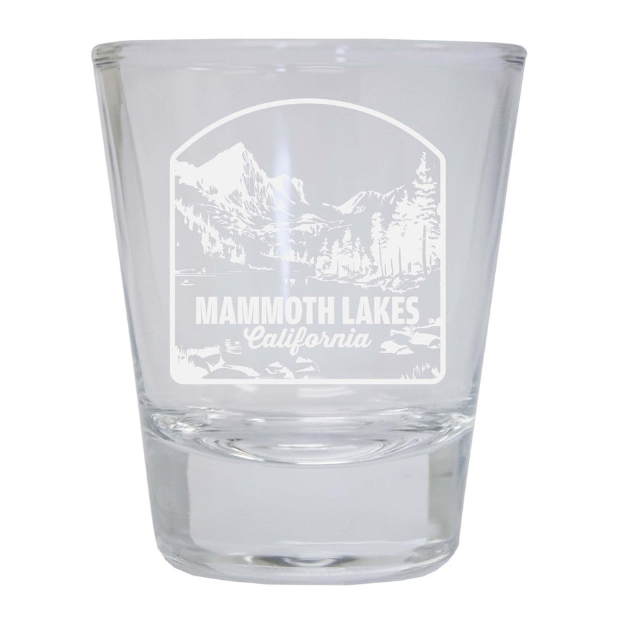Mammoth Lakes California Souvenir 2 Ounce Engraved Shot Glass Round Image 1