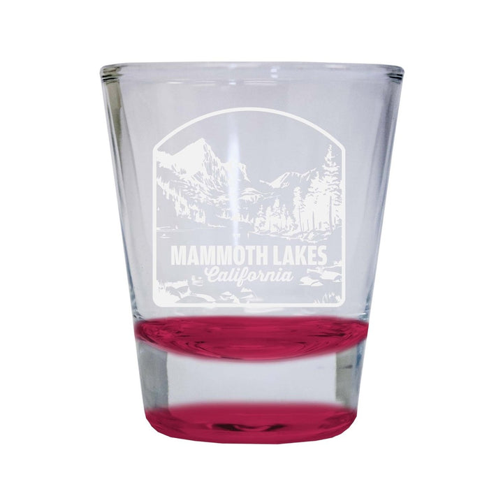 Mammoth Lakes California Souvenir 2 Ounce Engraved Shot Glass Round Image 1