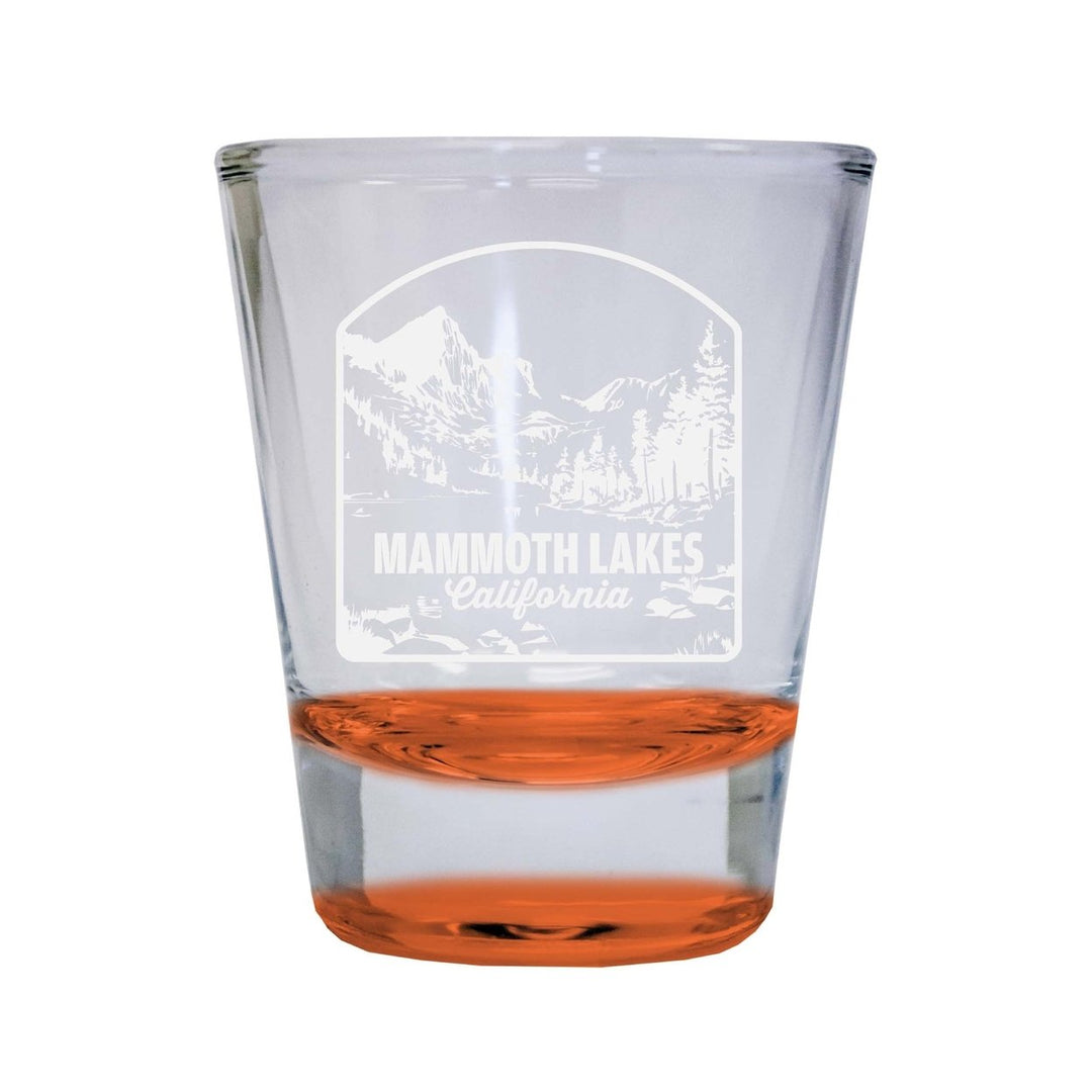 Mammoth Lakes California Souvenir 2 Ounce Engraved Shot Glass Round Image 3