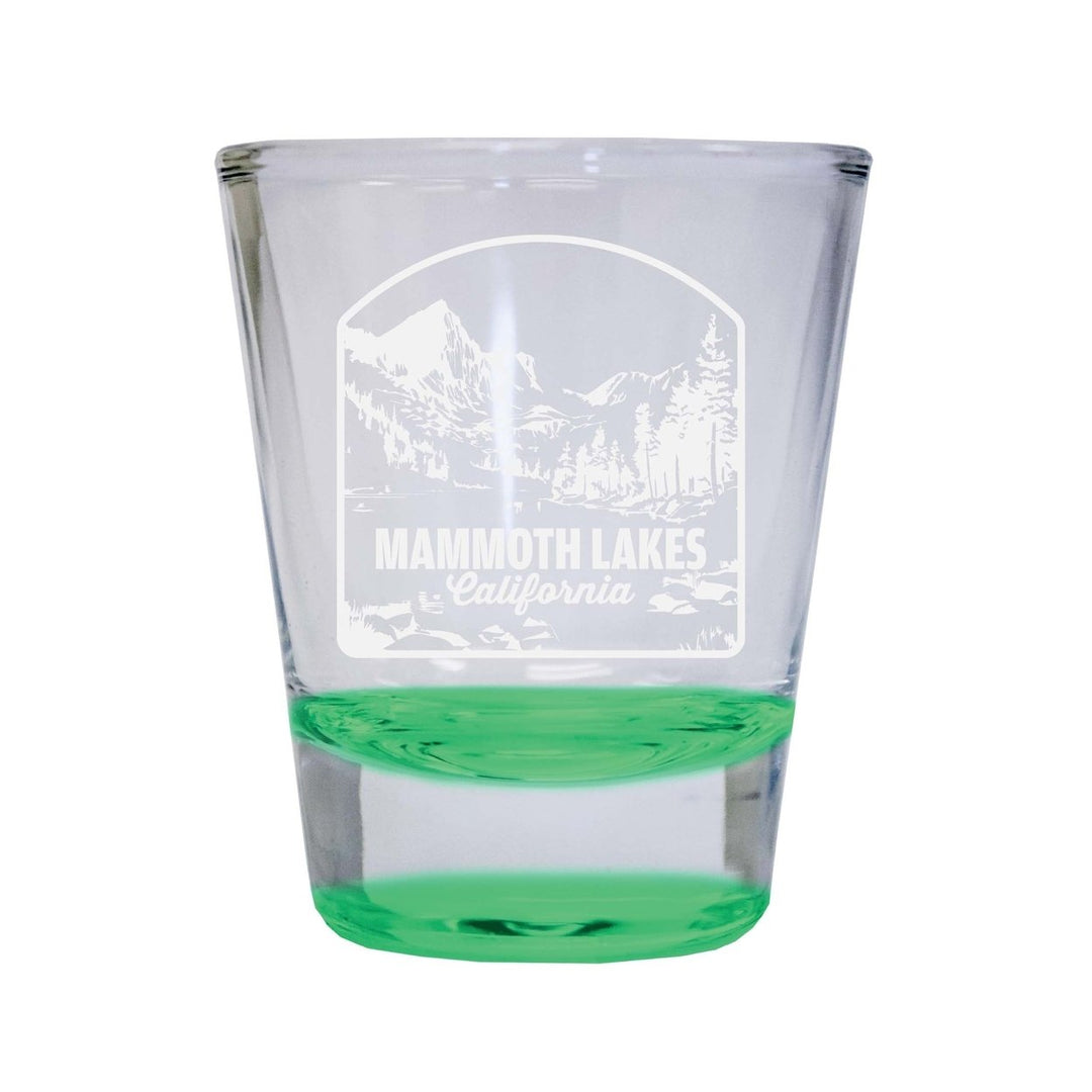 Mammoth Lakes California Souvenir 2 Ounce Engraved Shot Glass Round Image 1