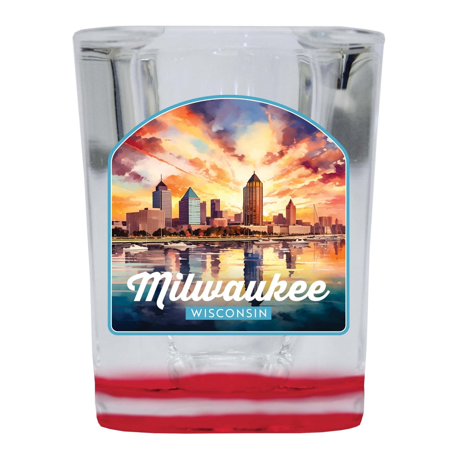 Milwaukee Wisconsin Design A Souvenir 2 Ounce Shot Glass Square Image 1