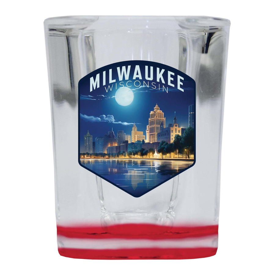 Milwaukee Wisconsin Design B Souvenir 2 Ounce Shot Glass Square Image 1