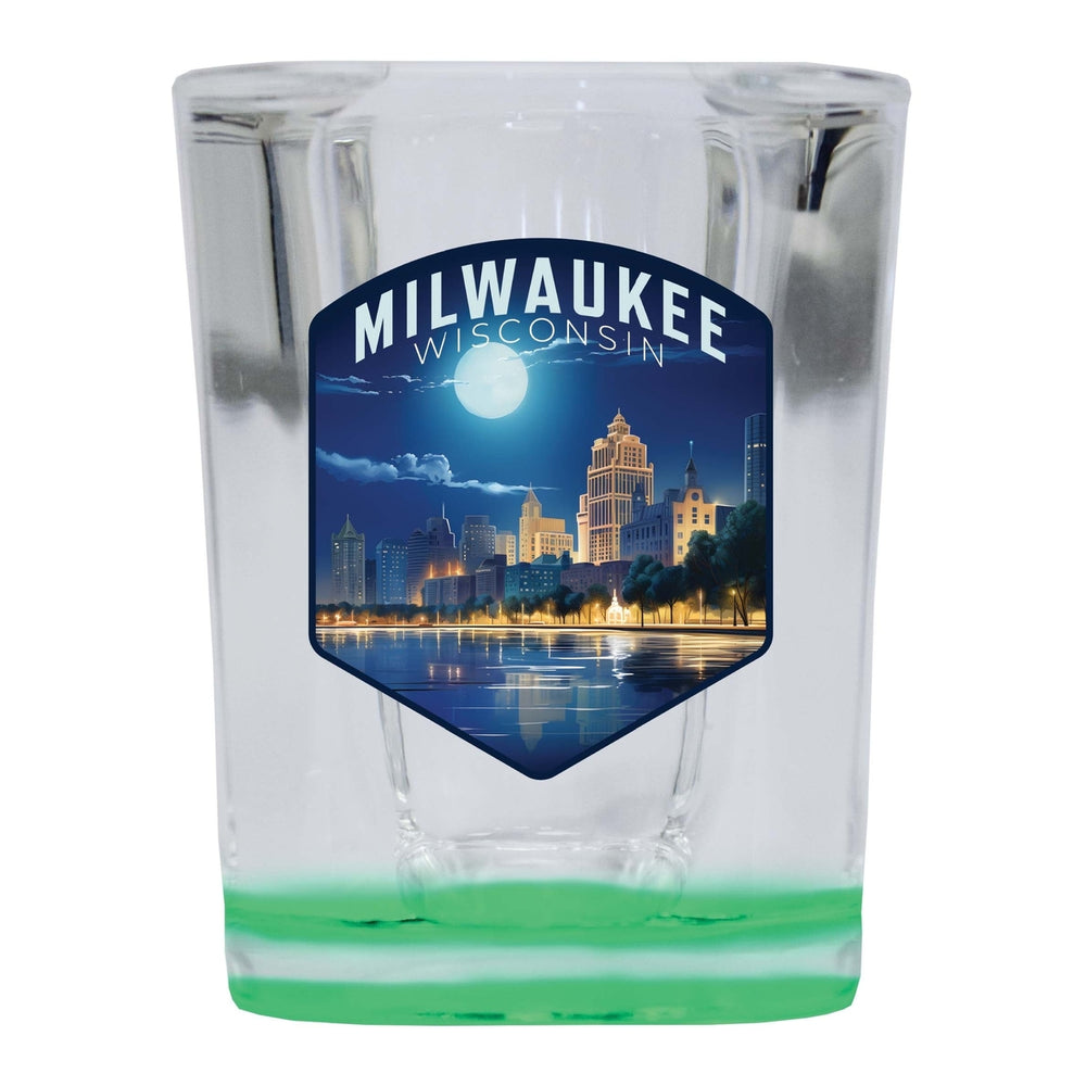 Milwaukee Wisconsin Design B Souvenir 2 Ounce Shot Glass Square Image 2