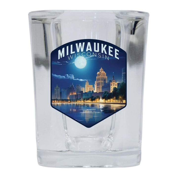 Milwaukee Wisconsin Design B Souvenir 2 Ounce Shot Glass Square Image 3