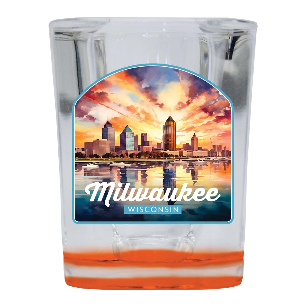 Milwaukee Wisconsin Design A Souvenir 2 Ounce Shot Glass Square Image 2
