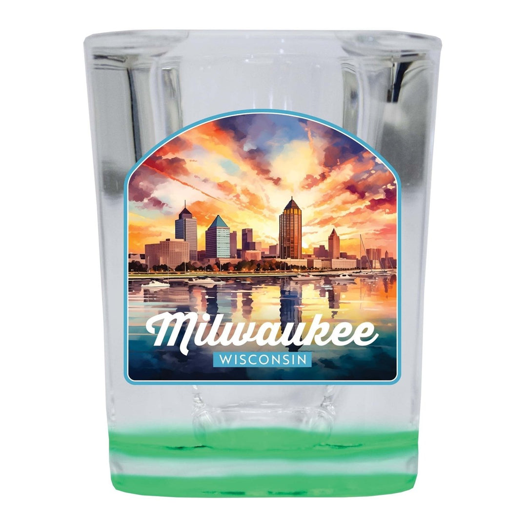 Milwaukee Wisconsin Design A Souvenir 2 Ounce Shot Glass Square Image 3