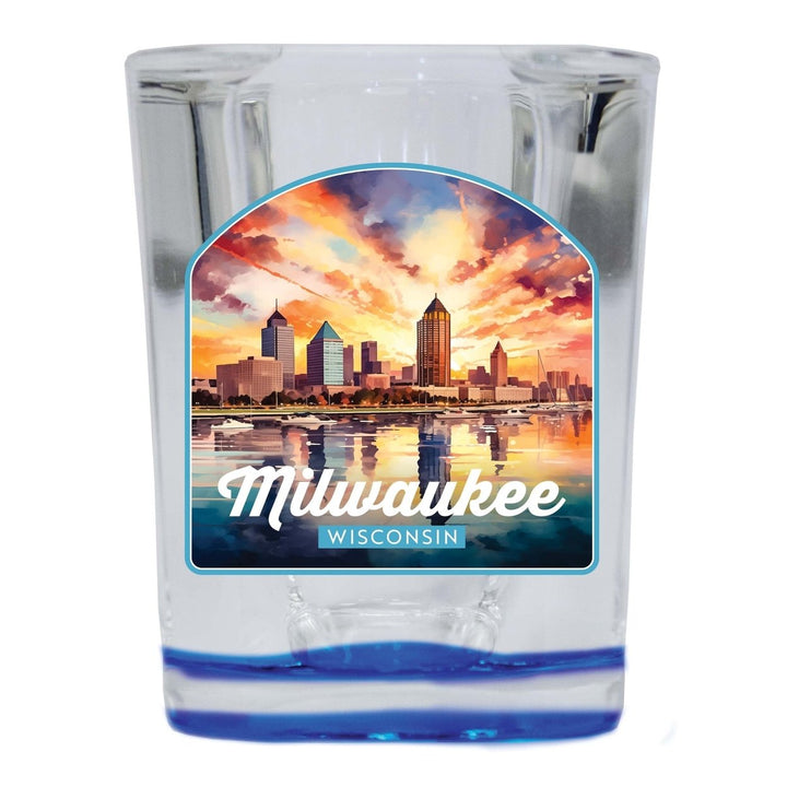 Milwaukee Wisconsin Design A Souvenir 2 Ounce Shot Glass Square Image 4