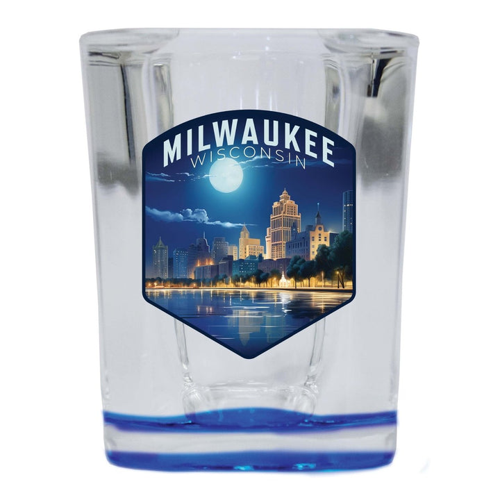 Milwaukee Wisconsin Design B Souvenir 2 Ounce Shot Glass Square Image 1