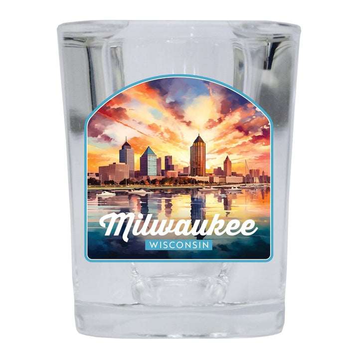 Milwaukee Wisconsin Design A Souvenir 2 Ounce Shot Glass Square Image 4