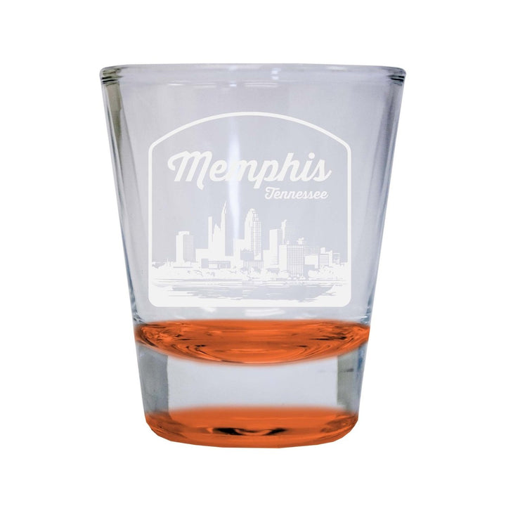 Memphis Tennessee Souvenir 2 Ounce Engraved Shot Glass Round Image 3