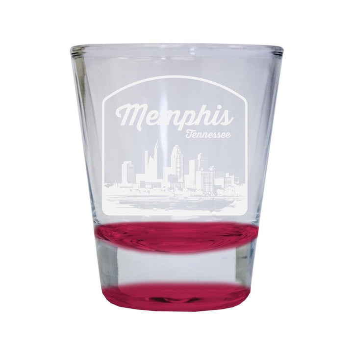 Memphis Tennessee Souvenir 2 Ounce Engraved Shot Glass Round Image 4