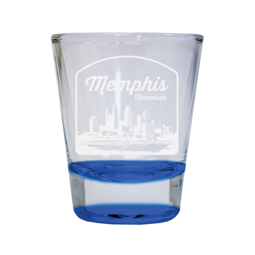 Memphis Tennessee Souvenir 2 Ounce Engraved Shot Glass Round Image 4