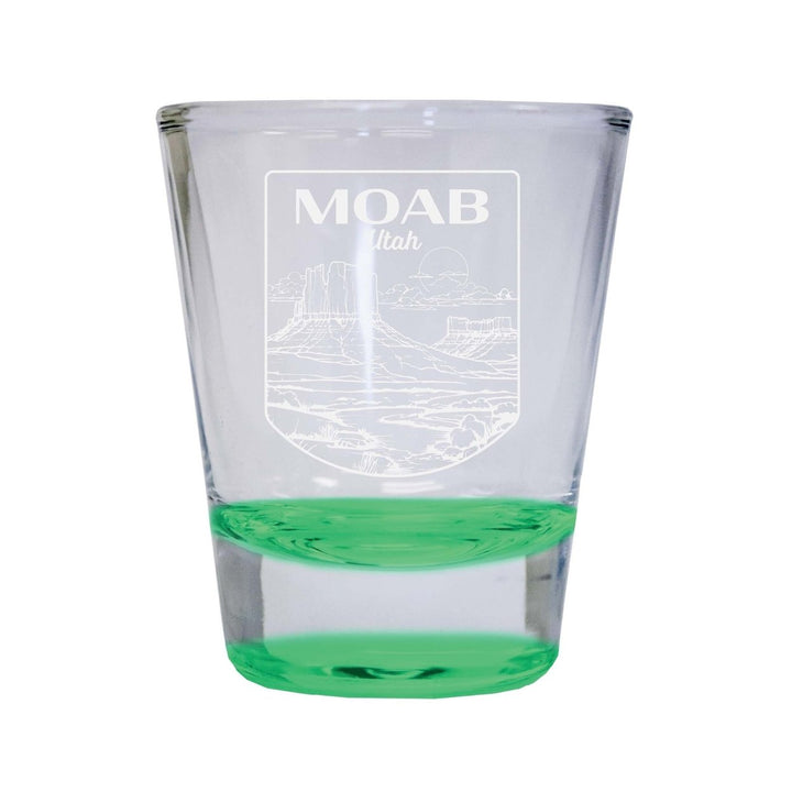 Moab Utah Souvenir 2 Ounce Engraved Shot Glass Round Image 4