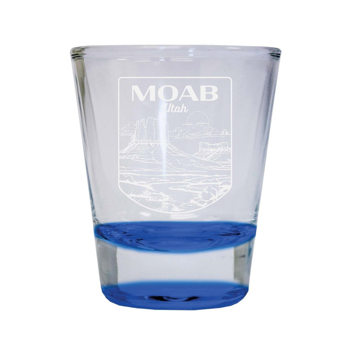 Moab Utah Souvenir 2 Ounce Engraved Shot Glass Round Image 4