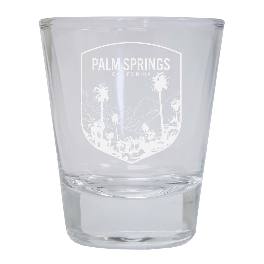 Palm Springs California Souvenir 2 Ounce Engraved Shot Glass Round Image 1
