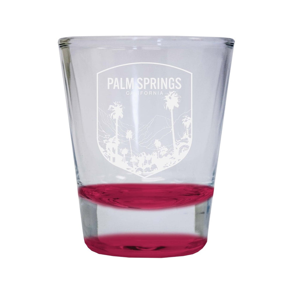 Palm Springs California Souvenir 2 Ounce Engraved Shot Glass Round Image 2