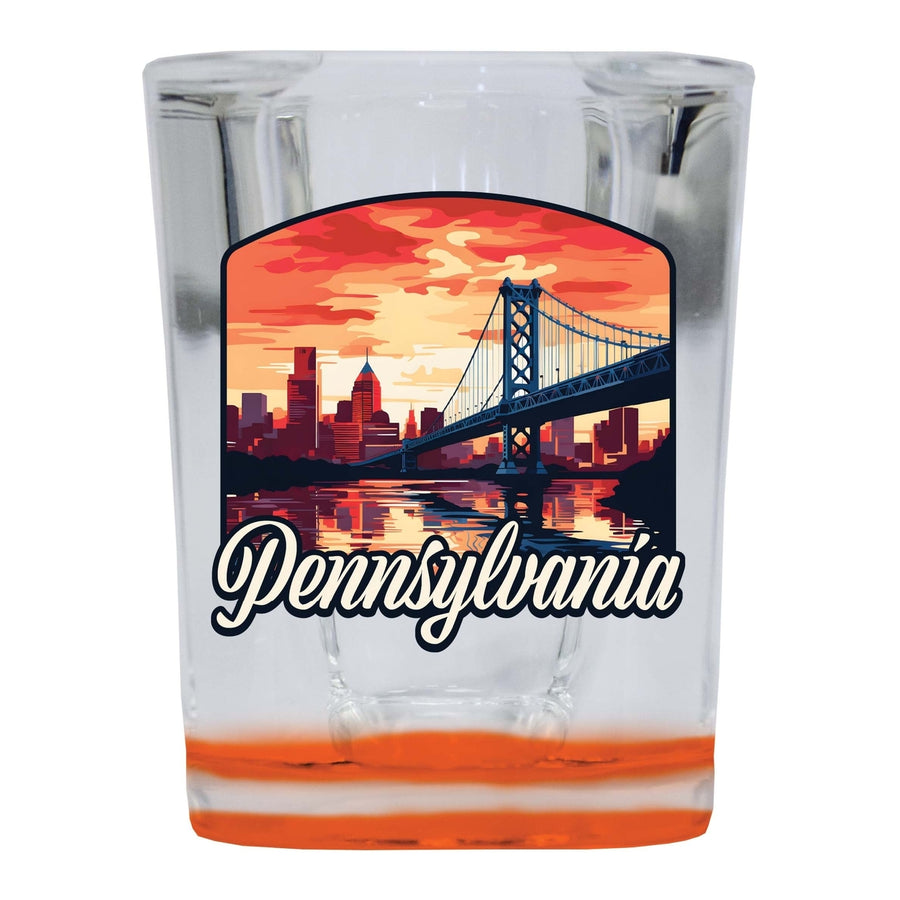 Pennsylvania Design A Souvenir 2 Ounce Shot Glass Square Image 1