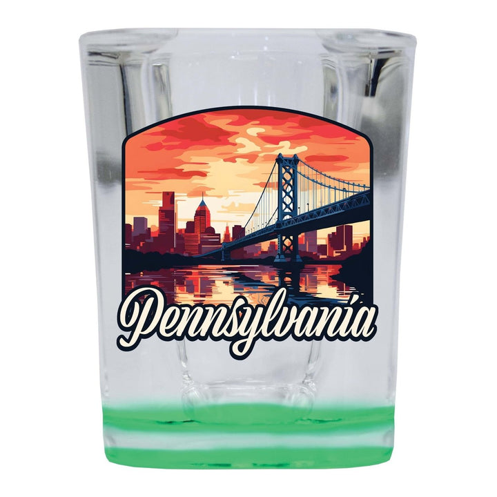 Pennsylvania Design A Souvenir 2 Ounce Shot Glass Square Image 1