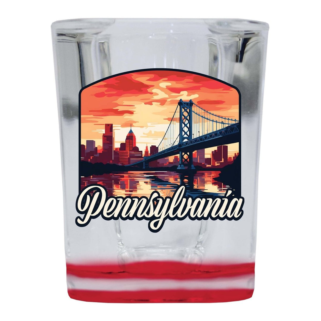 Pennsylvania Design A Souvenir 2 Ounce Shot Glass Square Image 3