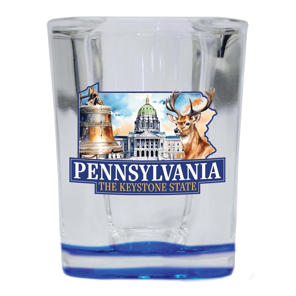 Pennsylvania Design D Souvenir 2 Ounce Shot Glass Square Image 2